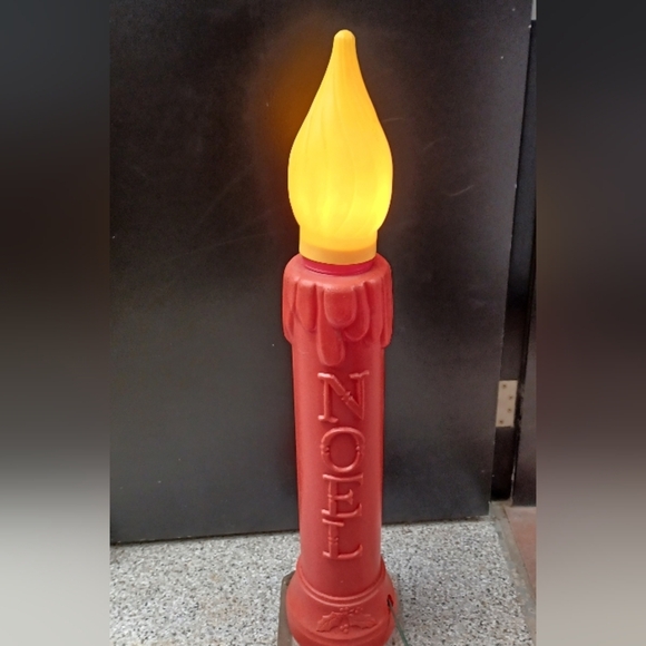 Vintage NOEL Candle Blow Mold Outdoor Holiday Christmas**Tested &  Works - Picture 1 of 7